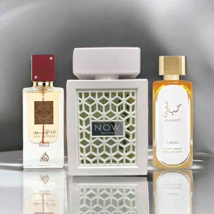 Hayati Gold Elixir + Rave White + Ana Abiyedh Rouge