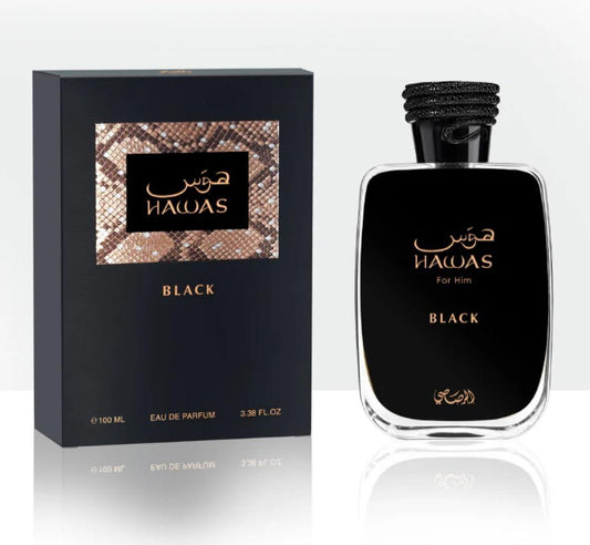 Hawas Black for Men Eau de Parfum Spray, 3.4 Oz