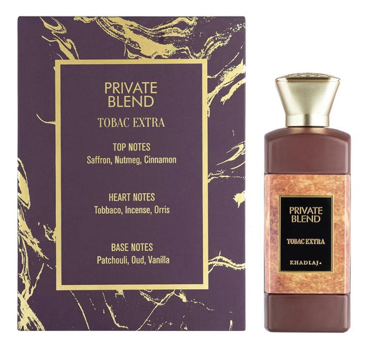 Khadlaj | Private Blend Tobac Extra | Extrait De Parfum | Men's Fragrance | 100 ML 3.4 FL OZ