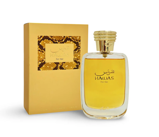 Rasasi | Hawas for Her | Eau De Parfum | Women's Fragrance | 100 ml - 3.4 fl oz | Pomegranate - Jasmine Sambac & Patchouli Notes