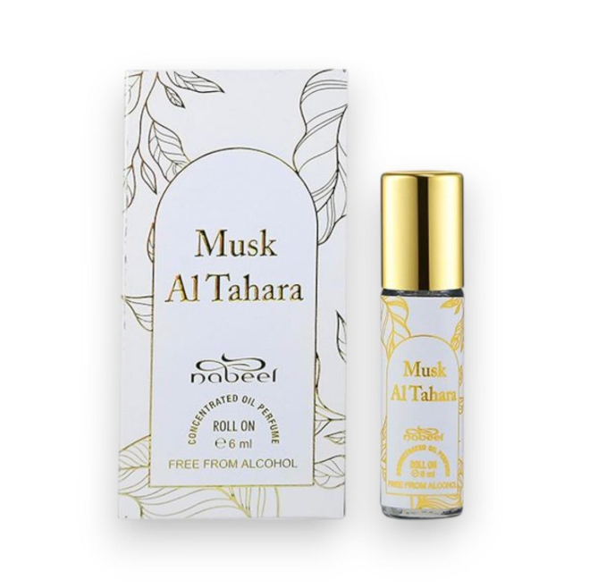 Nabeel Perfumes | Musk Al Tahara | Pure Concentrated Oil | Body Care Oil | 12 ml | Unisex | Musky Scent Fragrances | Violet - Cedarwood & Tonka Bean