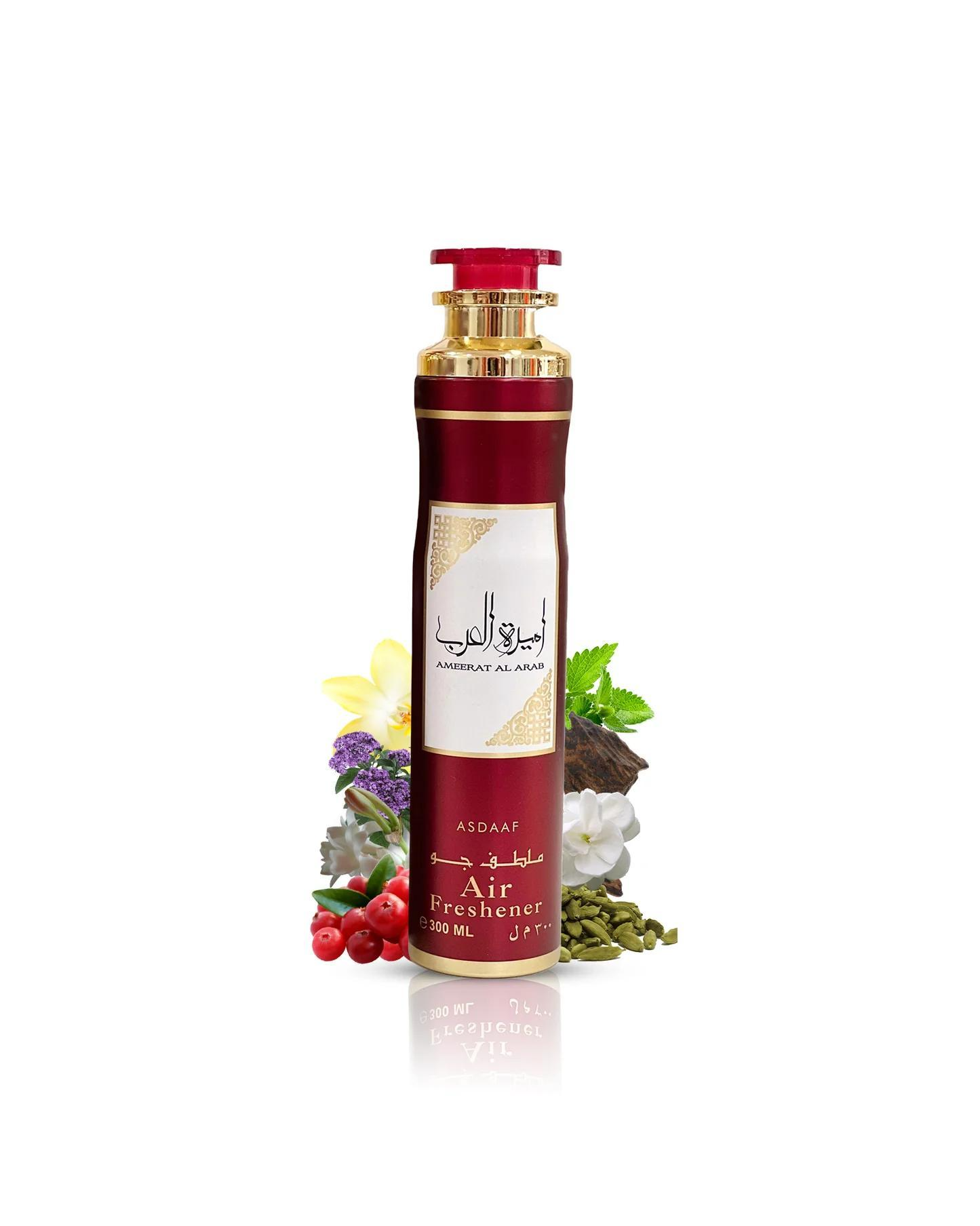 Asdaaf Perfumes | Lattafa | Ameerat Al Arab + Air Freshener Bundle | Women's Fragrance | 3.4 oz Bottle | 300 ml Air Freshener