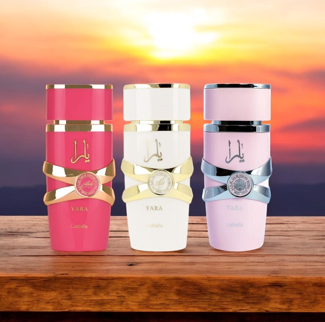 Lattafa Perfumes | Yara Pink + Yara Candy + Yara Moi | 3.4 oz Per Bottle | Women's Fragrance Bundle | Eau de Parfum