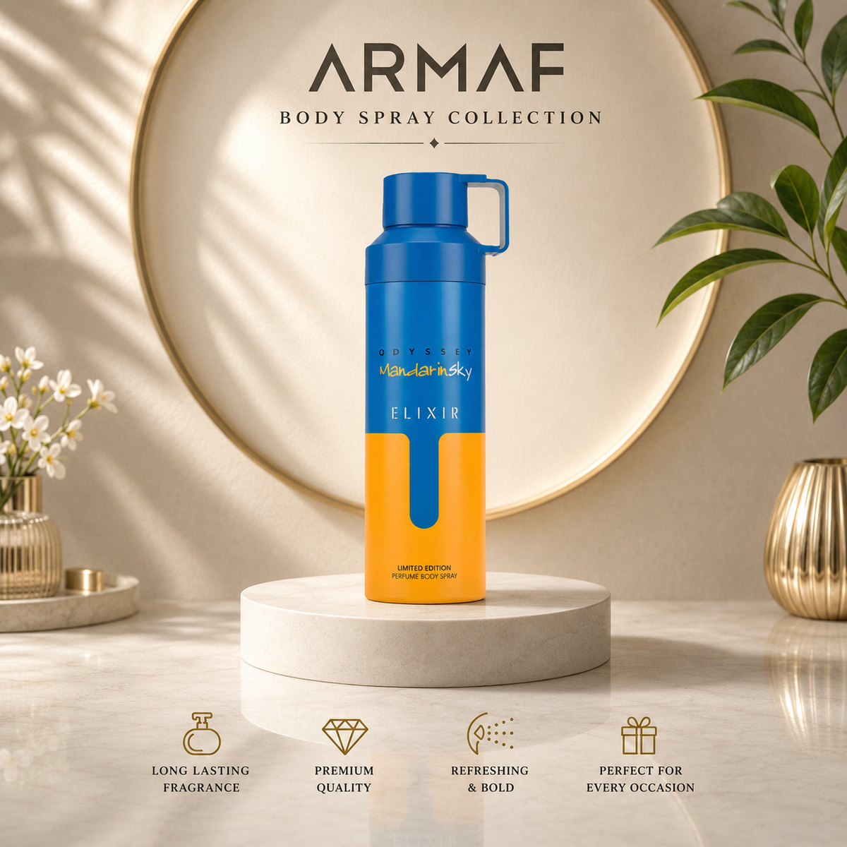 Armaf Odyssey Mandarin Sky Elixir – Men's Body Spray 6.8 oz (200ml)