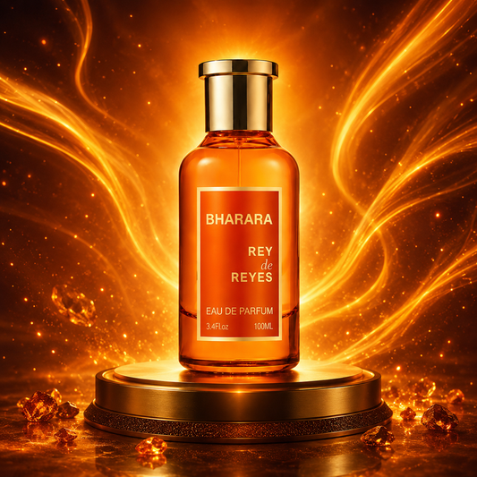 Bharara Rey de Reyes Eau De Parfum (Orange) Unisex | 3.4 oz / 100 ML | Aromatic Spicy Fragrance | Orange, Bergamot, Lemon, Wild Berries, Vanilla, Amber & White Musk Notes