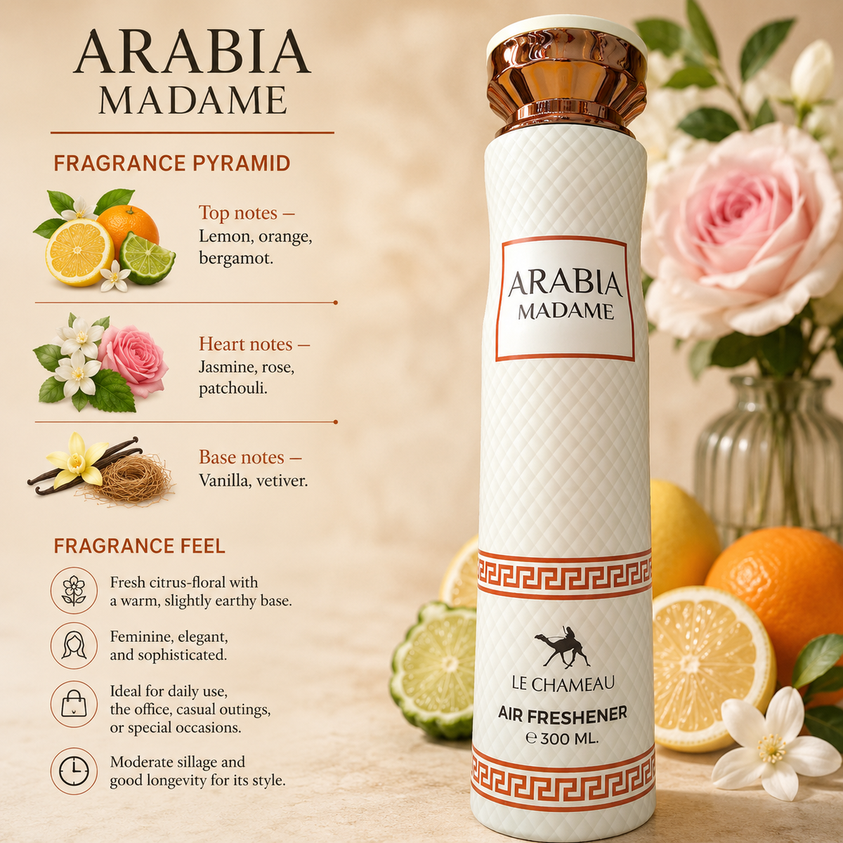 Le Chameau - Arabia Madame Air Freshener Spray - 300 ML / 10.14 FL OZ