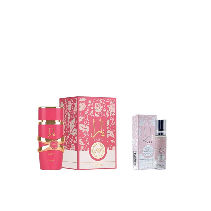 Lattafa Perfumes | Yara Candy + Yara Pink Oil Bundle | 3.4 oz Perfume | 10 ml Oil | Women's Fragrance