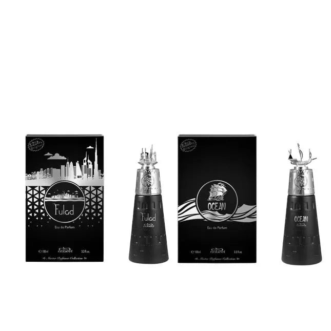 Nabeel Perfumes | Fulad + Ocean Bundle | Unisex | 3.4 oz Per Bottle | Woody - Warm | Violet - Vanilla - Spicy