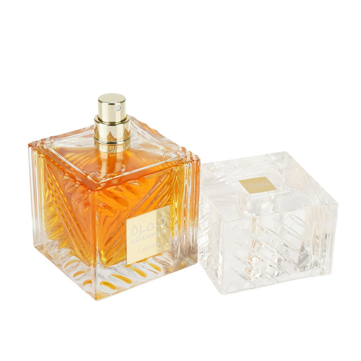 Lattafa Perfumes | Khamrah + Body Spray + Air Freshener 3-Piece Gift Set | Unisex Fragrance | 3.4 oz Bottle | 200-300ml Can |