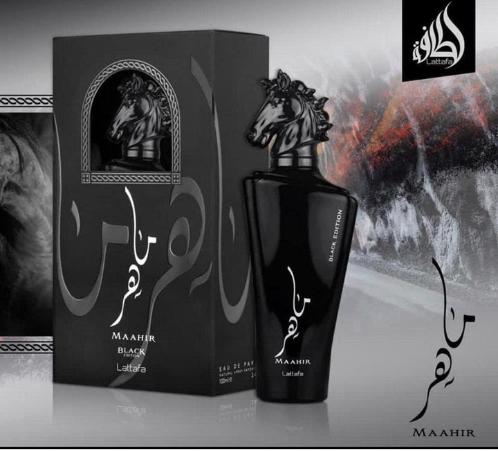 Lattafa Maahir Black Edition Eau De Parfum Spray 3.4 oz