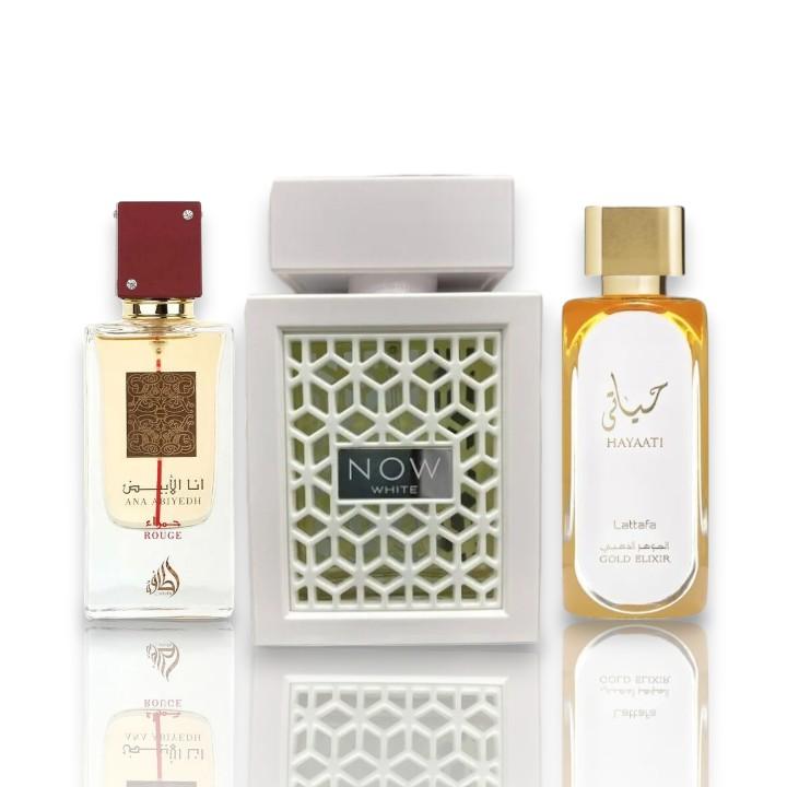 Hayati Gold Elixir + Rave White + Ana Abiyedh Rouge