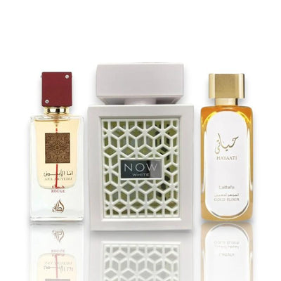 Hayati Gold Elixir + Rave White + Ana Abiyedh Rouge