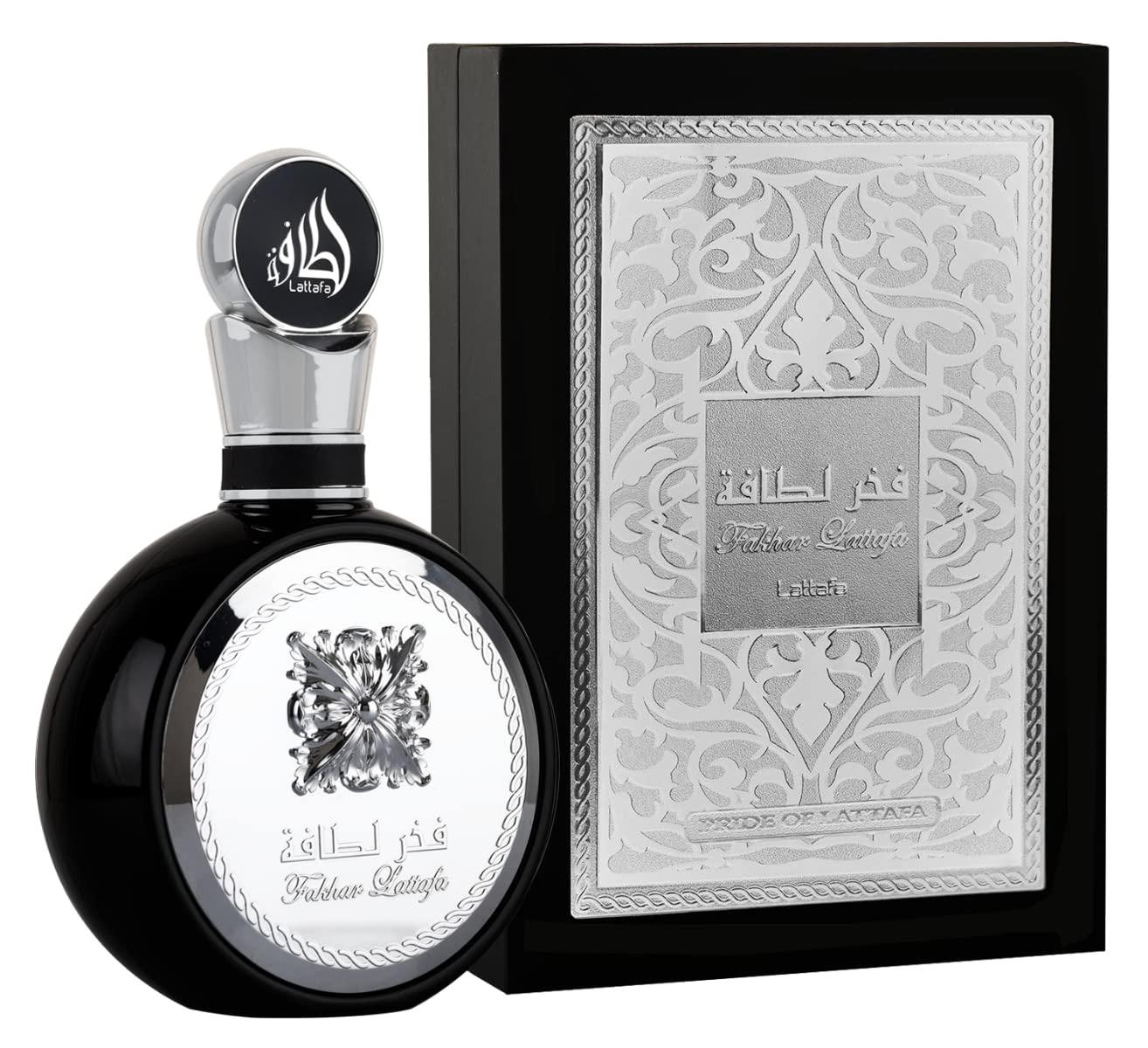 Lattafa Perfumes | Fakhar Silver - Mens Eau de Parfum & Air Freshner - 3.4 oz & 300 ml Fragrance Pack