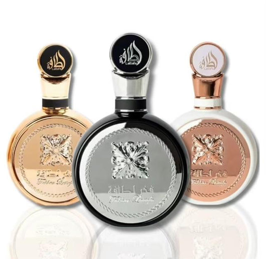 Lattafa Fakhar Eau de Parfum (EDP) 3-Piece Bundle - 3.4 Oz (100ML) Alcohol Base Citrus Blend Fragrance with Grapefruit, Pink Pepper, Cardamom - Gifts for Adults