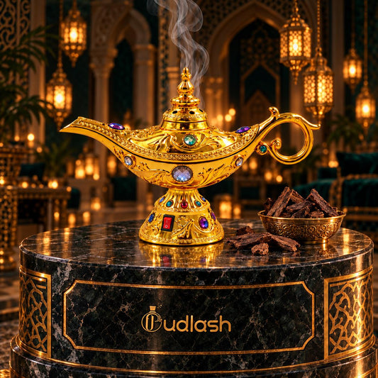 A diamond in the rough | Gold Aladdin Electrical Incense Burner + 3pc Yara Choco Incense | 40 G | Women's Fragrance | Oudh Powdr - Musk & Sandalwood Notes