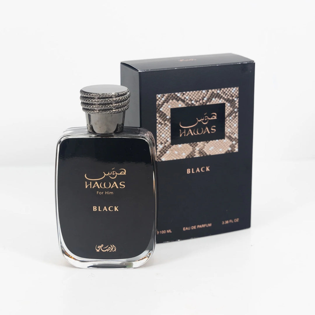 Hawas Black for Men Eau de Parfum Spray, 3.4 Oz