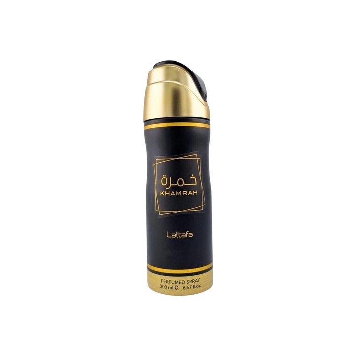 Lattafa Perfumes | Khamrah + Body Spray + Air Freshener 3-Piece Gift Set | Unisex Fragrance | 3.4 oz Bottle | 200-300ml Can |