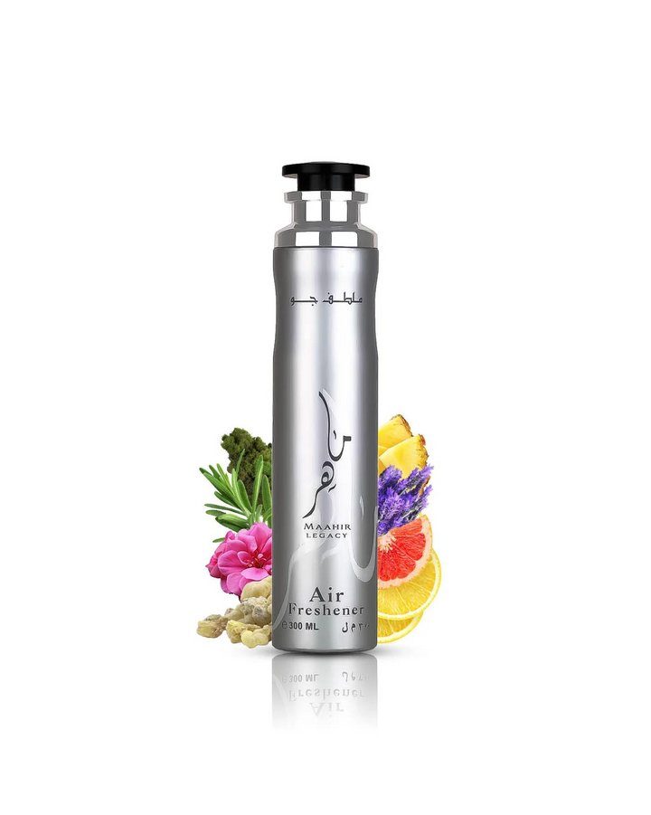 Lattafa Perfumes | Maahir Legacy + Air Freshener Bundle | 3.4 oz Bottle | 300 ml Air Freshener | Men's Fragrance