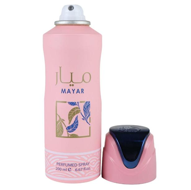 Lattafa | Mayar | Women's Body Spray | Eau De Parfum | 6.7 oz (200ml) Per Can | Litchi - Raspberry - Rose