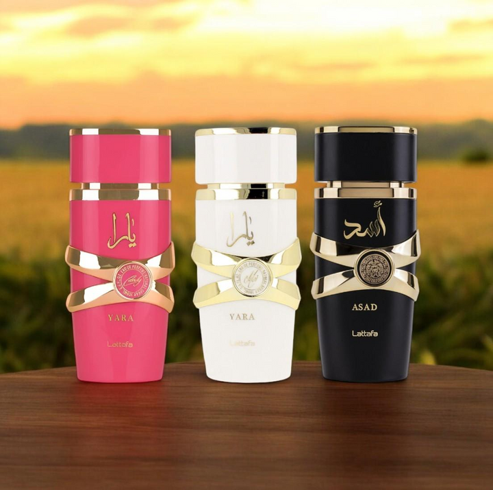 Lattafa Perfumes | Yara Candy + Yara Moi + Asad | 3.4 oz Per Bottle | His & Her's Bundle | Eau de Parfum