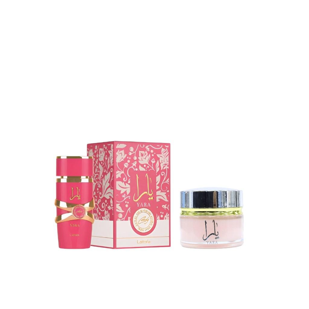 Lattafa Yara Candy + Yara Pink Cream Bundle, Women's 3.4oz EDP Sprays, Elegant Sweet Fruit Floral Vanilla Rose Fragrance