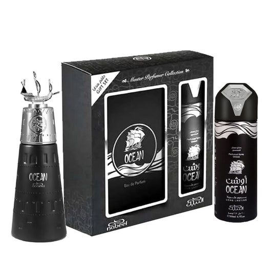 Nabeel | Ocean Gift Set | Eau De Parfum + Body Spray | Unisex Woody Fresh Fragrance