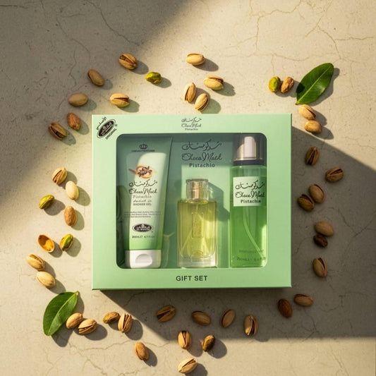 Al Rehab | Choco Musk | Pistachio | 500 ML | Eau De Parfum - Parfum Mist - Shower Gel Gift Set