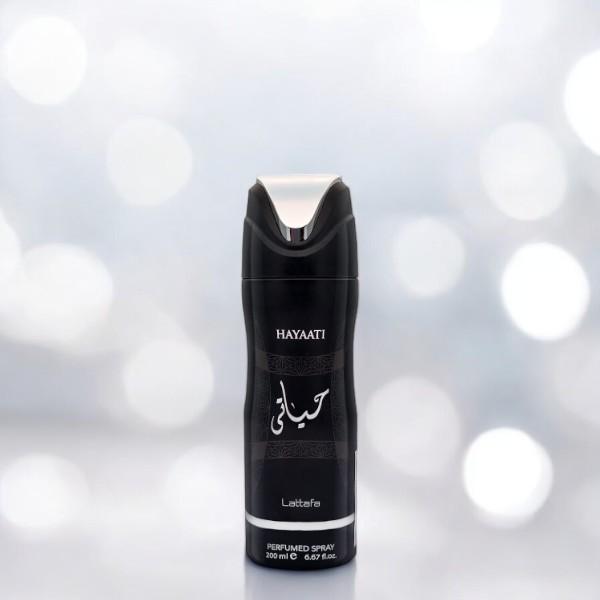 Lattafa Perfumes | Hayaati | Men's Body Spray | - Bergamot and Apple Fragrance - (200ml) Black Can Spray