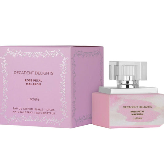 Lattafa Perfumes | Decadent Delights Rose Petal Macaron  | 50 ML - 1.69 OZ