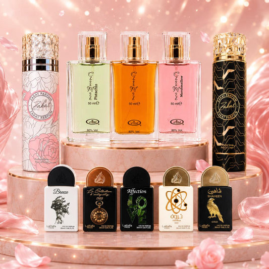 Habibi Bundle | Lattafa Pride Gift Set # 1 + Choco Musk 50 + Marshmallow Musk 50 + Pistachio 50 + Zakat Z40 Body Spray + Zakat Z38 Body Spray | Eau De Parfum + Perfume Body Spray | Vanilla - Whipped Cream & Citrus