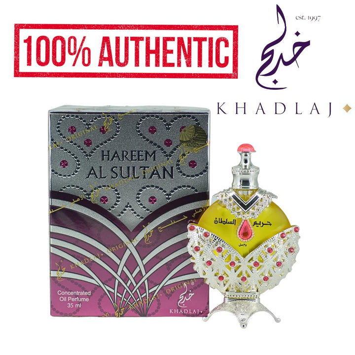 Khadlaj Perfumes | Hareem Al Sultan Silver - Womens Oil Fragrance - 35ML - Floral Fragrance - Single Item -