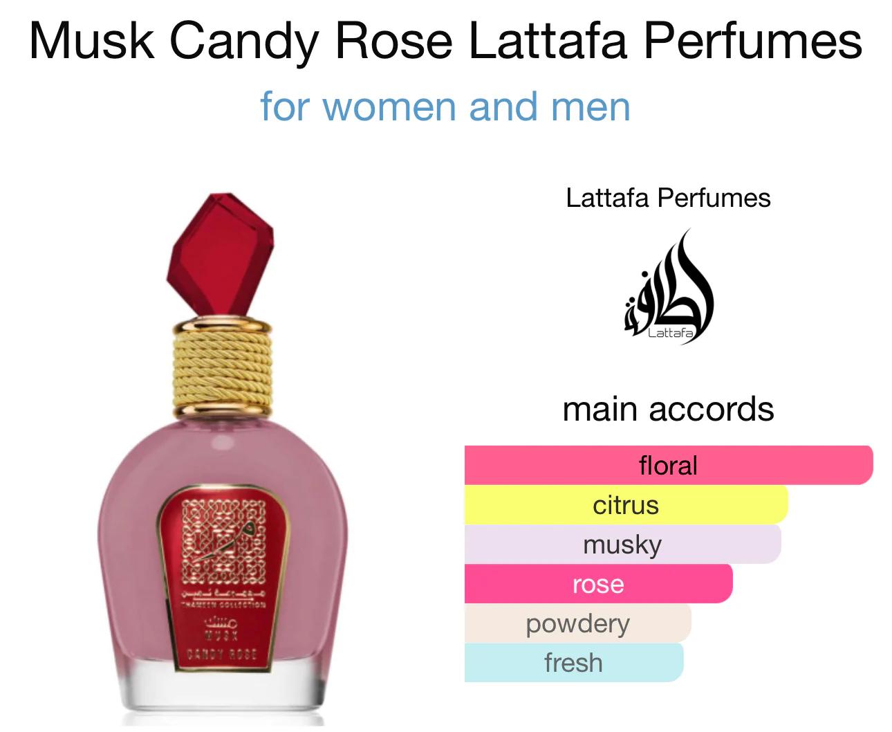 Lattafa Perfumes | Candy Rose | Eau De Parfum | Unisex Fragrance | 100 ML | Candy - Sweet & Rose Notes