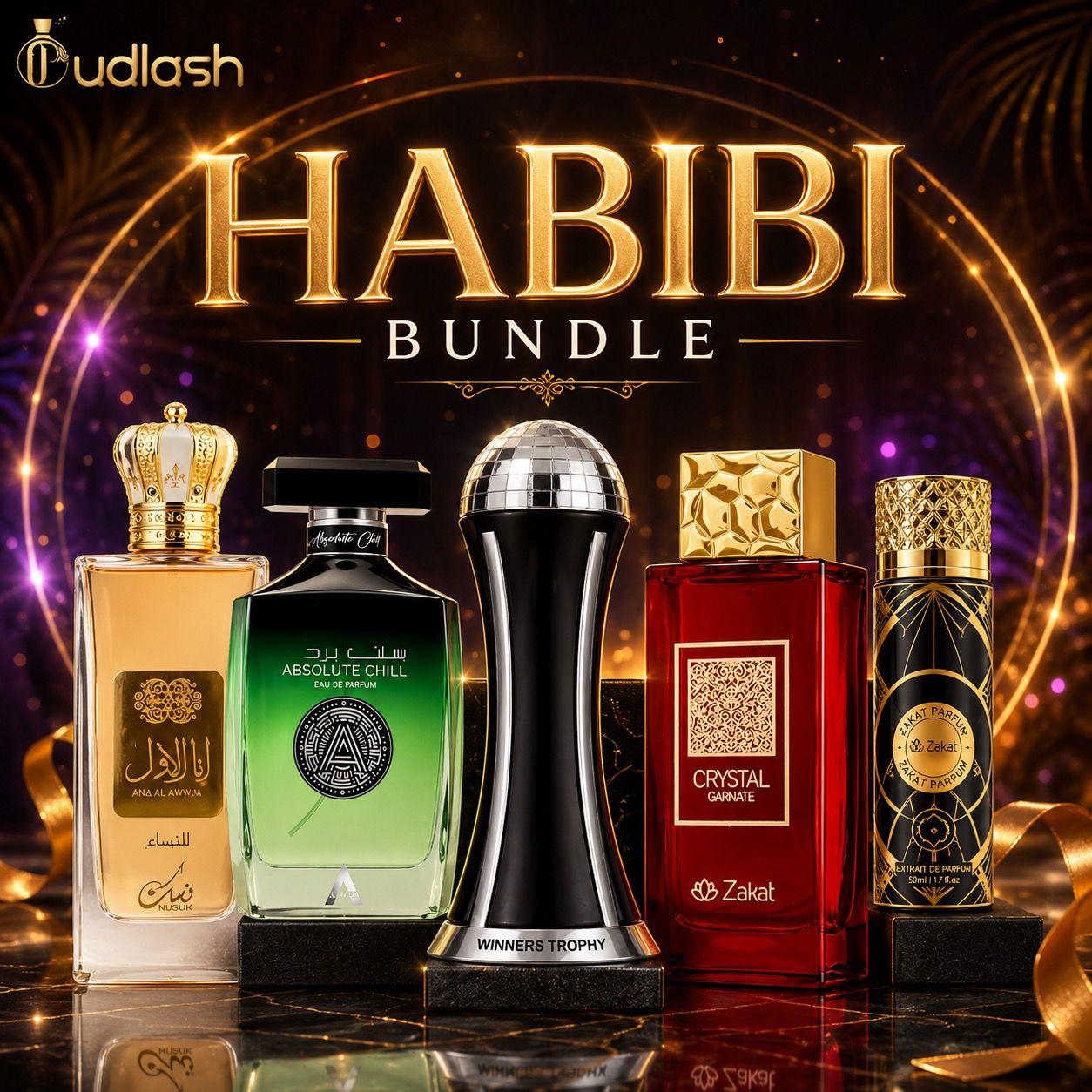 Habibi Bundle | Lattafa Winners Trophy + Zakat Crystal + Al Awwal White + Atralia Absolute Chill +Zakat Z29 BS | Unisex Fragrance | 100 ML | Eau De Parfum | Orange - Mint & Lemon