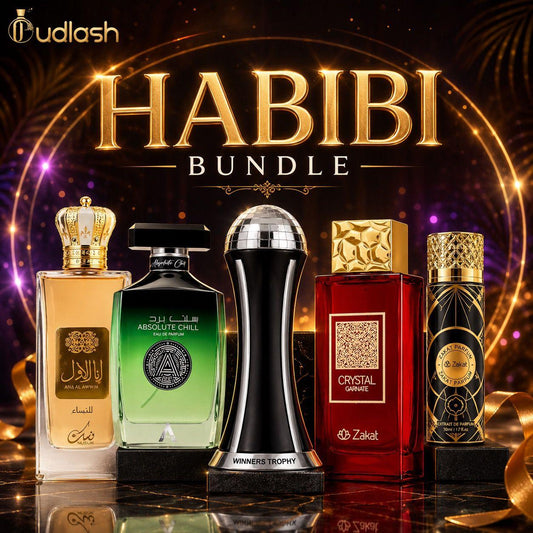 Habibi Bundle | Lattafa Winners Trophy + Zakat Crystal + Al Awwal White + Atralia Absolute Chill +Zakat Z29 BS | Unisex Fragrance | 100 ML | Eau De Parfum | Orange - Mint & Lemon