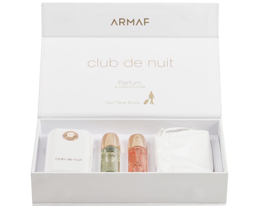 Armaf Club De Nuit Travel Gift Set For Women One Spray+One Oil+Luxury Pouch 12MLx2