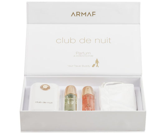 Armaf Club De Nuit Travel Gift Set For Women One Spray+One Oil+Luxury Pouch 12MLx2