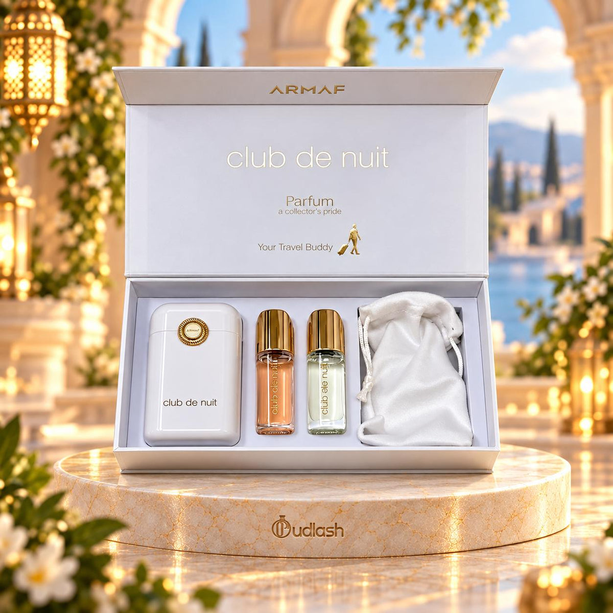 Armaf Club De Nuit Travel Gift Set For Women One Spray+One Oil+Luxury Pouch 12MLx2