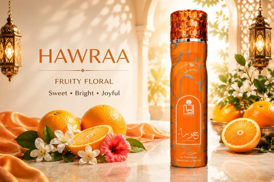 Rahma Perfumes | Hawraa | Unisex Fragrance | 300ML | Air Freshener | Bright Citrus- Sparkling Bergamot, and Zesty Orange Blossom
