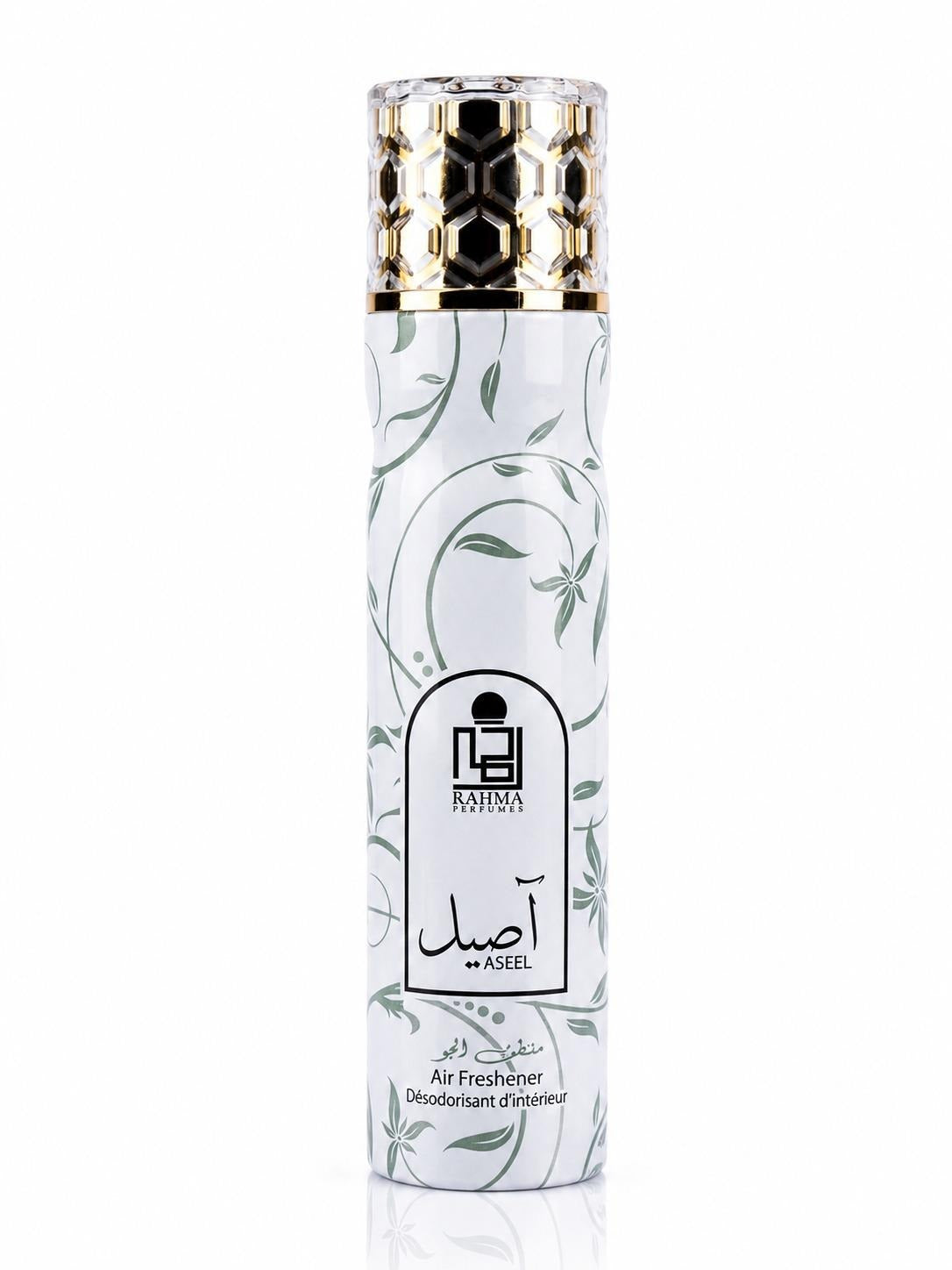 Rahma Perfumes | Aseel | Unisex Fragrance | 300ML | Air Freshener | Aromatic Rosewood- Golden Amber, White Musk