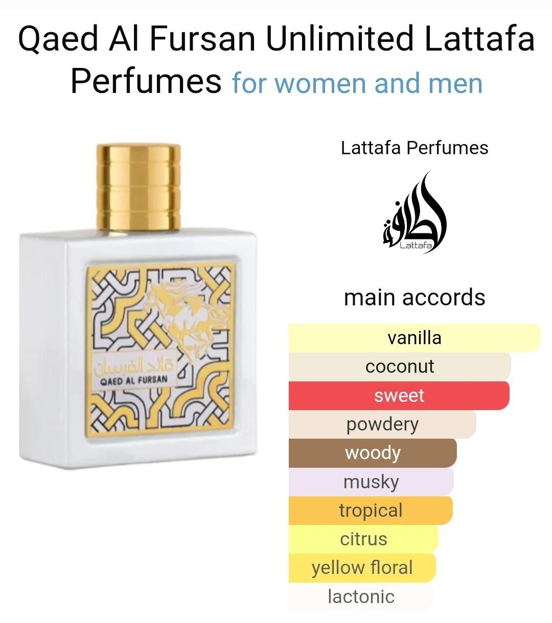 Lattafa Pefumes | Qaed Al Fursan Unlimited - Unisex fragrance - 3.4 oz - Vanilla - Coconut - Sweet - Powdery