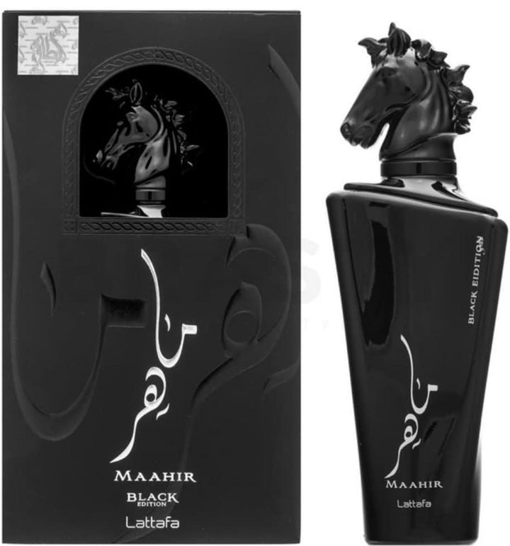 Lattafa Maahir Black Edition Eau De Parfum Spray 3.4 oz