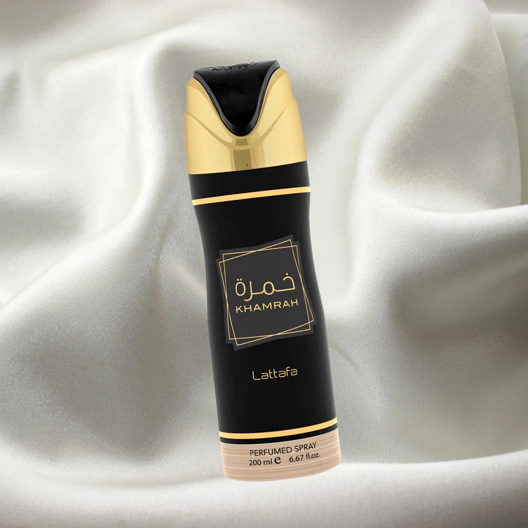 Lattafa Perfumes Khamrah Body Spray - 6.6 Oz (195ml) - Bergamot, Dates Accord, Cinnamon, Nutmeg Fragrance