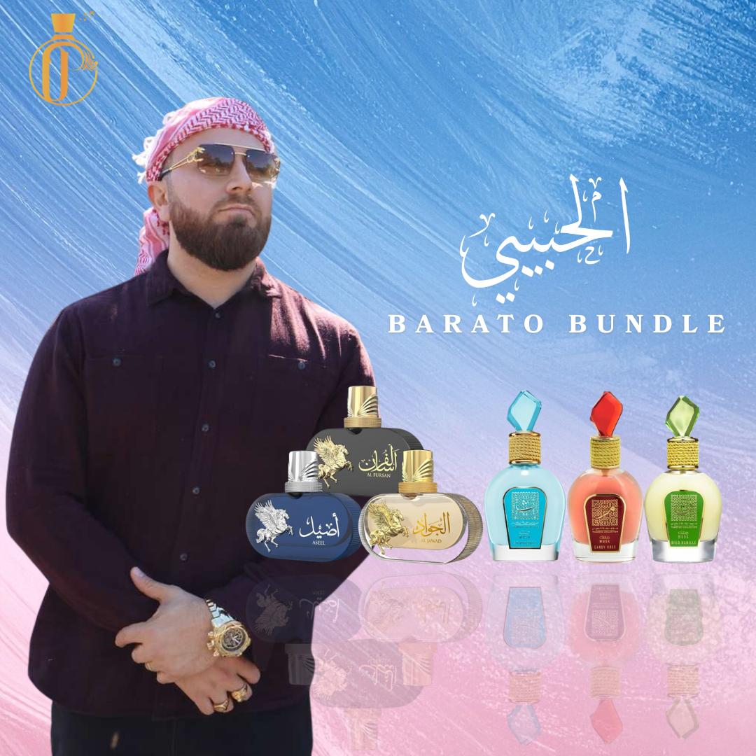 El Habibi Barato Bundle - Multi-Pack EDP Bundle, 100 ML Unisex Eau De Parfum Includes Highfly Aseel, Al Jawad, Al Fursan, So Poudree, Candy Rose, Wild Vanille, Tropical-Sweet & Musk-Floral Notes, Includes Alcohol