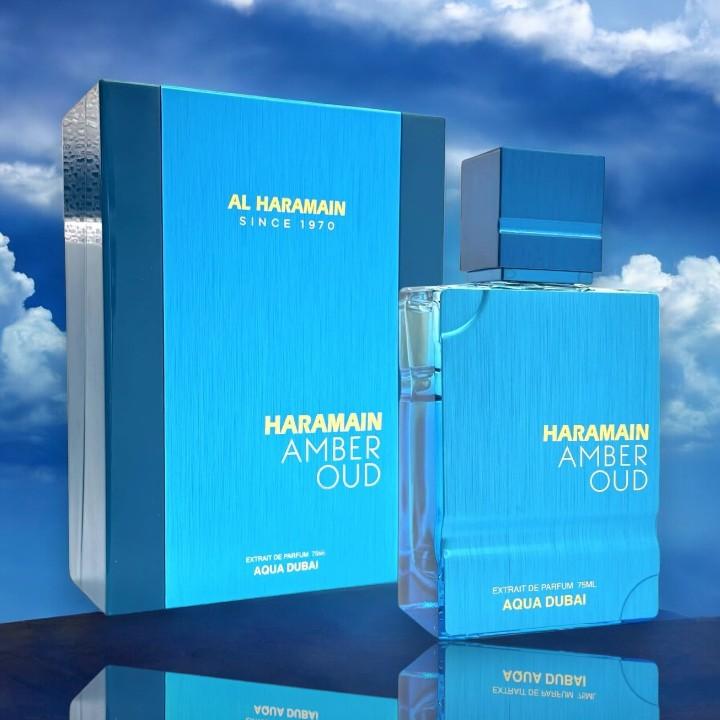 Al Haramain | Haramain Amber Oud | Aqua Dubai | Extrait de Parfum | Unisex Fragrance - 75 ml (2.54 oz)