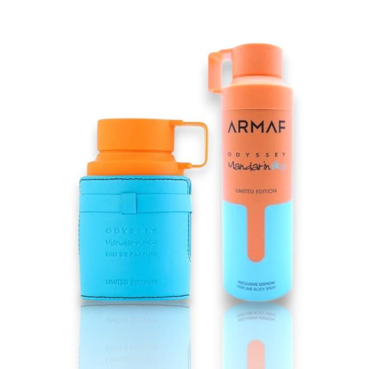 Armaf | Odyssey Mandarin Eau de Parfum | Mandarin Sky Body Spray | 2-piece Pack from Armaf Odyssey collection | Men's Fragrance