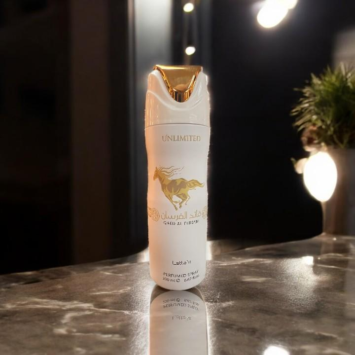 Lattafa | Qaed Al Fursan | White | Perfume Body Spray | 200 ML | 6.67 FL. OZ | Unlimited by Lattafa | Deodorant