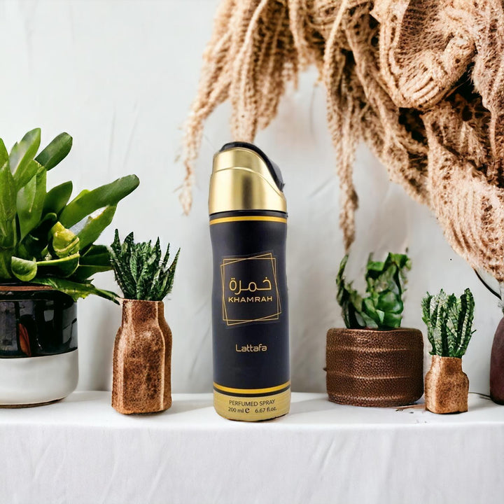 Lattafa Perfumes Khamrah Body Spray - 6.6 Oz (195ml) - Bergamot, Dates Accord, Cinnamon, Nutmeg Fragrance