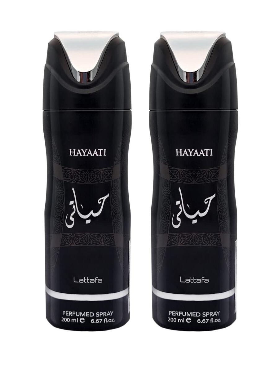 Lattafa Perfumes | Hayaati | Men's Body Spray | - Bergamot and Apple Fragrance - (200ml) Black Can Spray