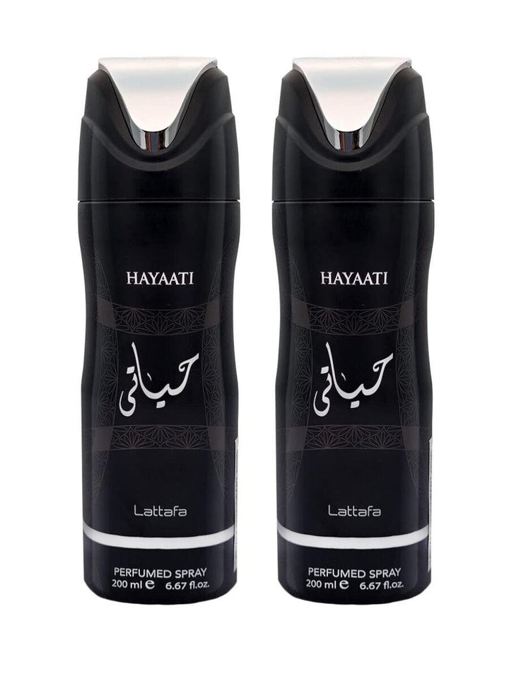 Lattafa Perfumes | Hayaati | Men's Body Spray | - Bergamot and Apple Fragrance - (200ml) Black Can Spray