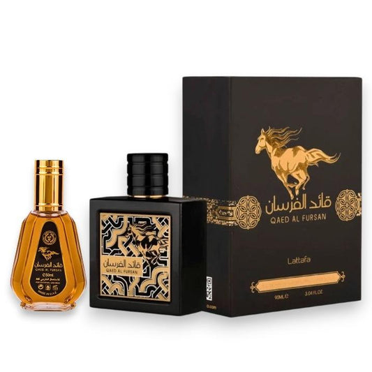 Lattafa Qaed Al Fursan Multi-Pack Eau de Parfum (EDP) Bundle Set, Unisex Citrus Musk Amber Fragrance with Smoky-Fruity, Spicy & Amber-Woody Notes, 100ML + 50ML